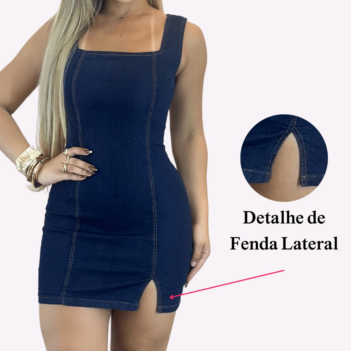 Vestidos Jeans Feminino com Lycra