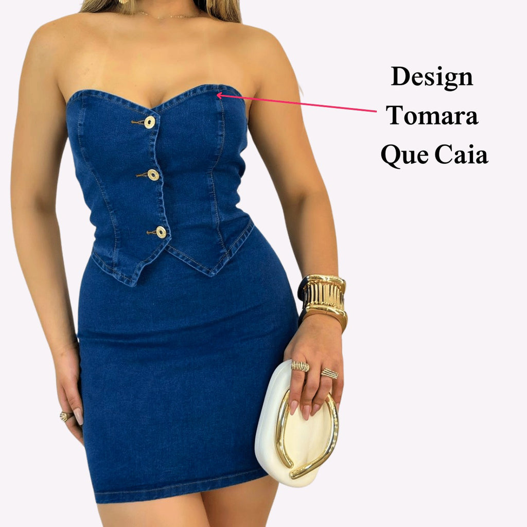 Vestidos Jeans Feminino com Lycra