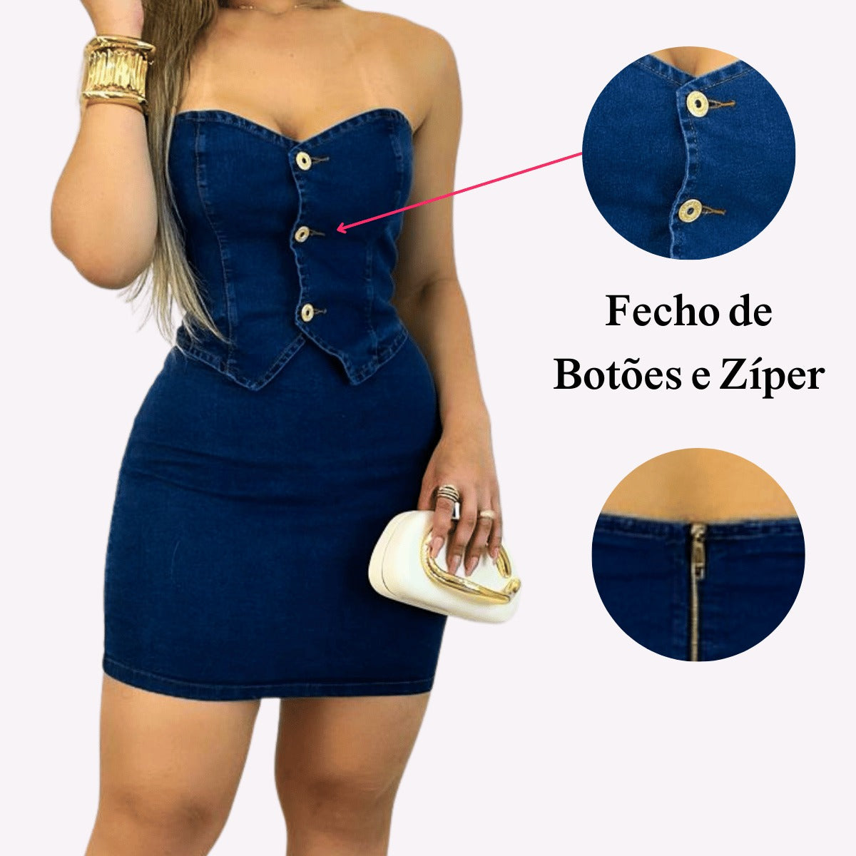 Vestidos Jeans Feminino com Lycra
