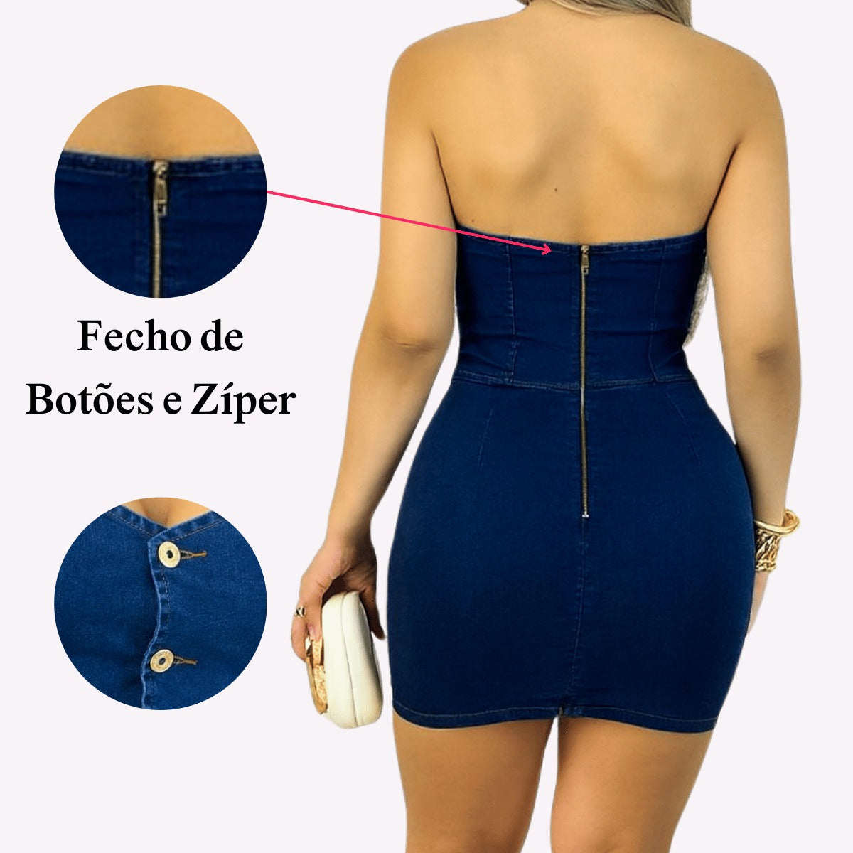 Vestidos Jeans Feminino com Lycra