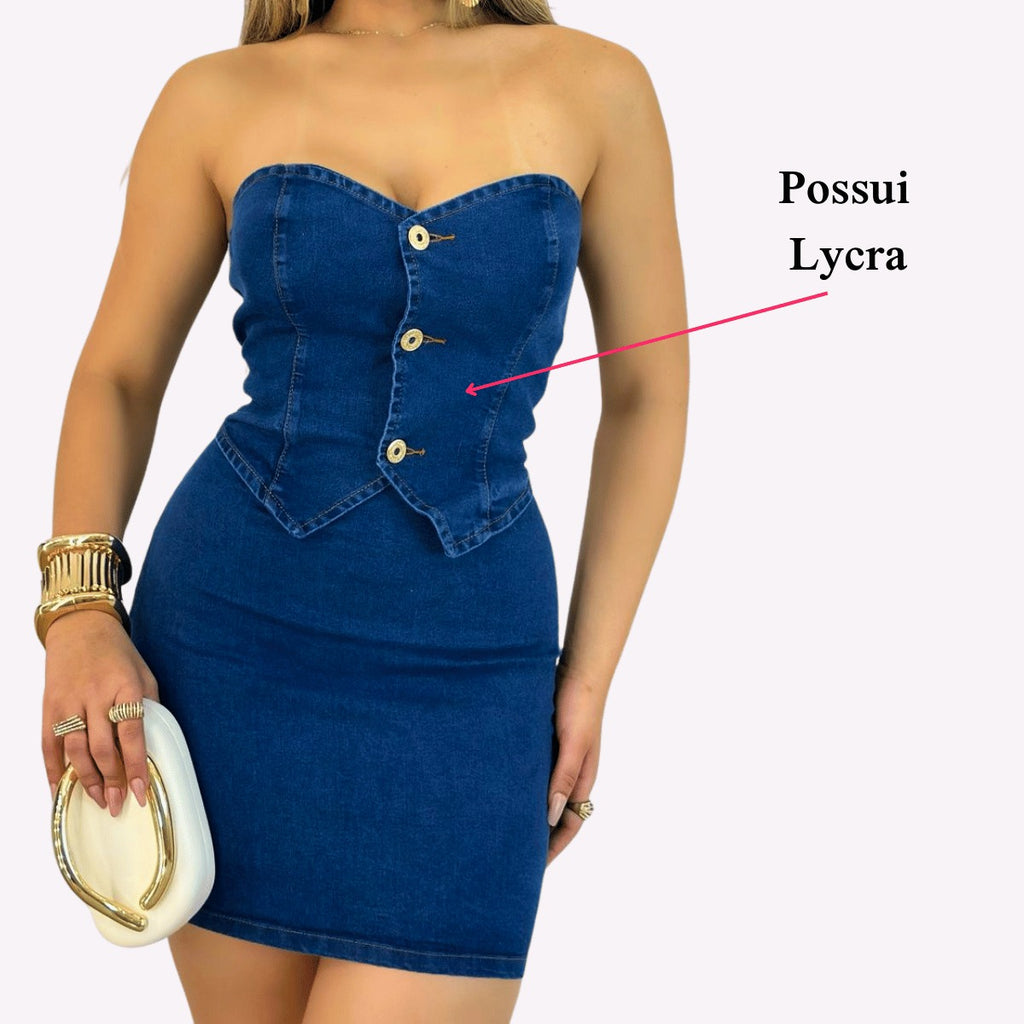 Vestidos Jeans Feminino com Lycra