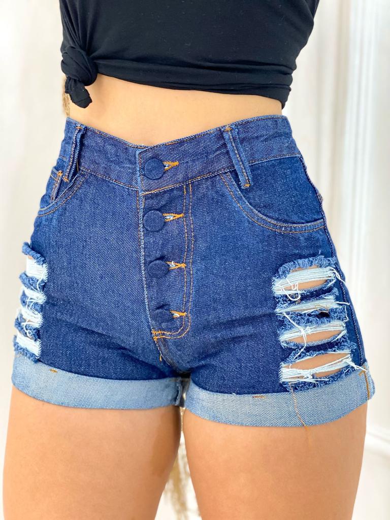 Short Jeans Feminino Cintura Alta