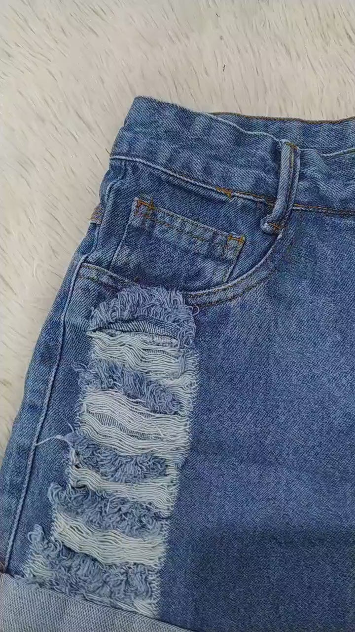 Short Jeans Feminino Cintura Alta